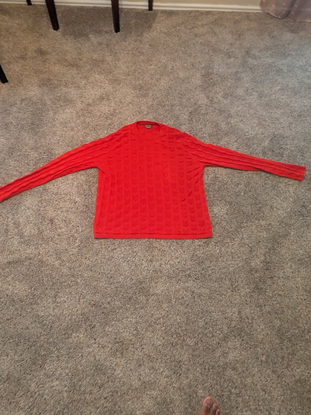 Mens Michael Kors Orange Knit Sweater Crew Neck Pullover Solid Ribbed Size XL